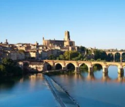Vue sur le pont et la cathédrale Sainte-Cécile à Albi - Zecamping