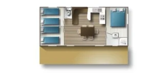 Camping Etang des Haizes - 4*, Camping 4* à La Haye du Puits (Manche) - Location Mobil Home pour 6 personnes - Photo N°4