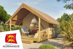 Camping Etang des Haizes - 4*, Camping 4* à La Haye du Puits (Manche) - Location Tente équipée pour 4 personnes - Photo N°3