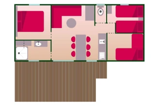  Camping Beau Rivage 4*, Camping 4* à Salles Curan (Aveyron) - Location Mobil Home pour 7 personnes - Photo N°3