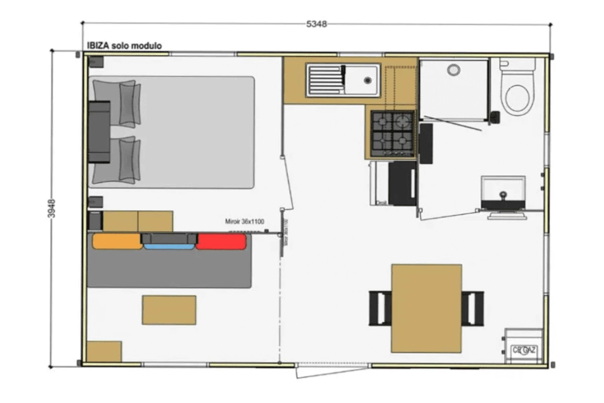Camping de La Roche Percée, Camping 4* à Fouesnant (Finistère) - Location Mobil Home pour 3 personnes - Photo N°9