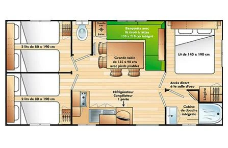 Camping La Rivière 3*, Camping 3* à Saint Maime (Alpes de Haute Provence) - Location Mobil Home pour 6 personnes - Photo N°2