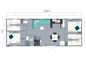 Camping Au Vert de l'Authie 4*, Camping 4* à Beauvoir Wavans (Pas de Calais) - Location Mobil Home pour 8 personnes - Photo N°2
