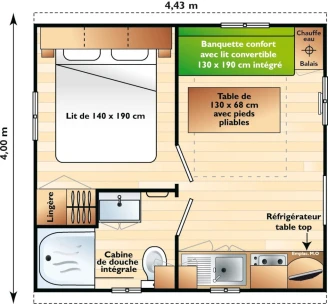 Camping Bleu Marine - 4*, Camping 4* à Sérignan (Hérault) - Location Mobil Home pour 2 personnes - Photo N°2