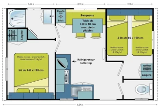 , Camping 3* à Saint Remèze (Ardèche) - Location Mobil Home pour 4 personnes - Photo N°4