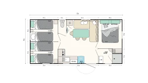 Camping Le Pinada - 3*, Camping 3* à Fabrezan (Aude) - Location Mobil Home pour 6 personnes - Photo N°4