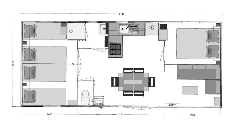 Camping Bleu Mer - 3*, Camping 3* à Saint Georges de Didonne (Charente Maritime) - Location Mobil Home pour 6 personnes - Photo N°8
