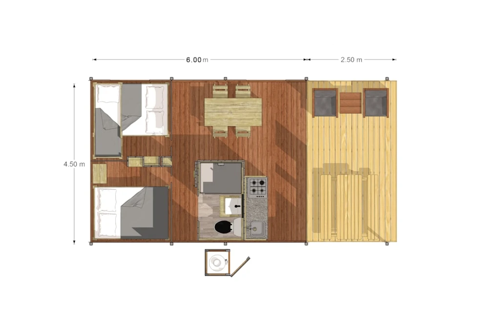 Camping Le Val de Cesse 4*, Camping 4* à Mirepeisset (Aude) - Location Tente équipée pour 4 personnes - Photo N°6