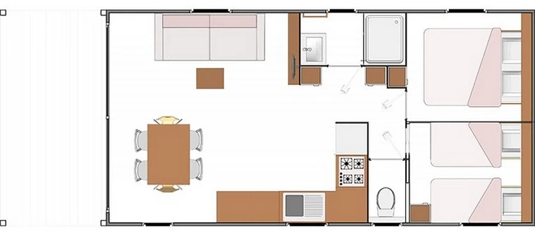 Camping de Kérantérec 4 *, Camping 4* à La Forêt Fouesnant (Finistère) - Location Mobil Home pour 5 personnes - Photo N°7