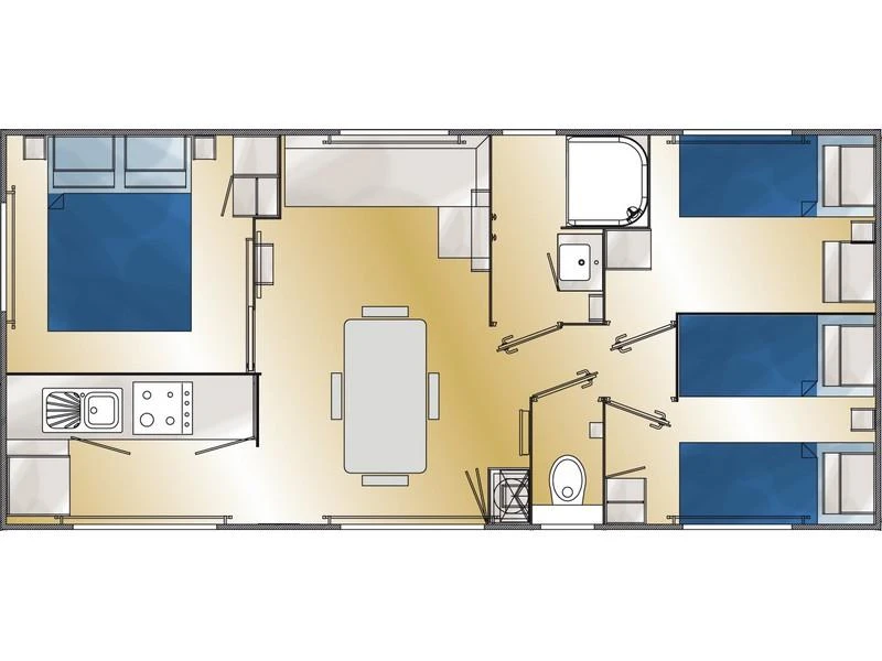 Camping de la Cascade, Camping 4* à Saint Rome de Tarn (Aveyron) - Location Mobil Home pour 6 personnes - Photo N°6