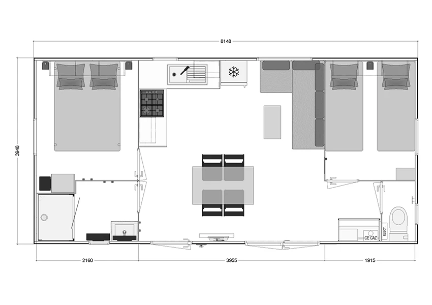 Château des Tilleuls - 3*, Camping 3* à Port le Grand (Somme) - Location Chalet pour 5 personnes - Photo N°7