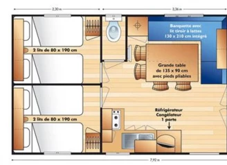 Camping Le Pont du Tarn 3*, Camping 3* à Florac (Lozère) - Location Mobil Home pour 8 personnes - Photo N°4