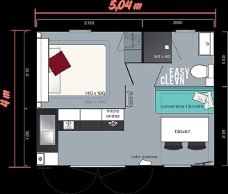 Camping du Moulin des Iscles 3*, Camping 3* à Roquebrune sur Argens (Var) - Location Mobil Home pour 2 personnes - Photo N°8