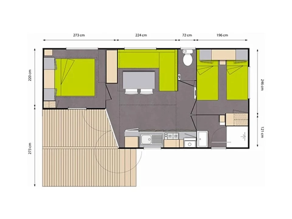 Camping Le Grand'R 4*, Camping 4* à La Faute sur Mer (Vendée) - Location Mobil Home pour 4 personnes - Photo N°7