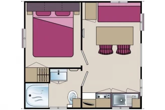 Camping Les Etangs Mina 3*, Camping 3* à Saint Sornin (Charente Maritime) - Location Mobil Home pour 2 personnes - Photo N°25