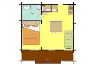 Camping Les Jardins d'Estavar 3*, Camping 3* à Estavar (Pyrénées Orientales) - Location Chalet pour 2 personnes - Photo N°22