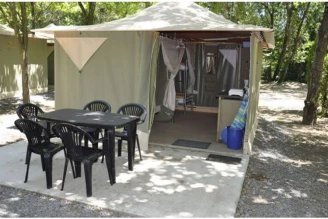 Camping Les Rives D'Auzon 3*, Camping 3* à Lavilledieu (Ardèche) - Location Tente équipée pour 5 personnes - Photo N°1