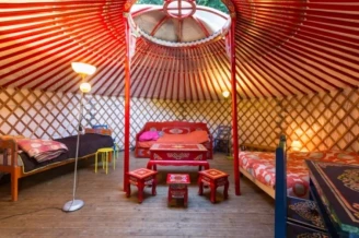 Camping Village Insolite , Camping 1* à Saint Benoît des Ondes (Ille et Vilaine) - Location Yourte pour 2 personnes - Photo N°11