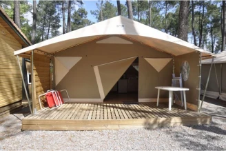Le Bois Simonet 4*, Camping 4* à Joyeuse (Ardèche) - Location Tente équipée pour 5 personnes - Photo N°1