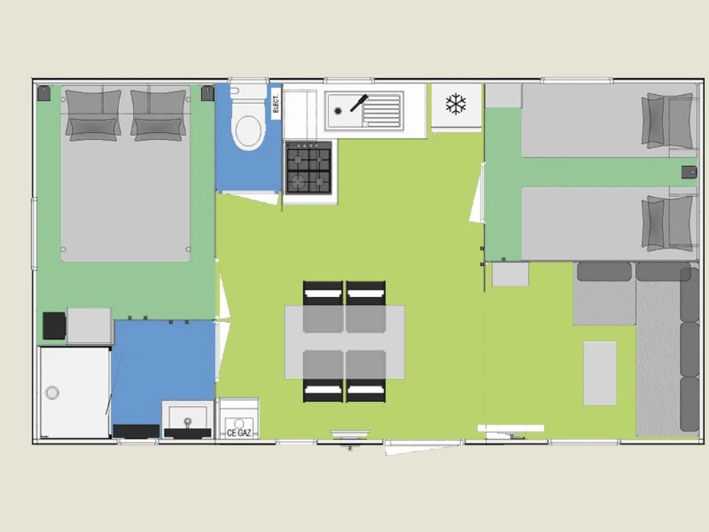 Camping Les Gros Joncs 5*, Camping 5* à Saint Georges d'Oléron (Charente Maritime) - Location Mobil Home pour 4 personnes - Photo N°6
