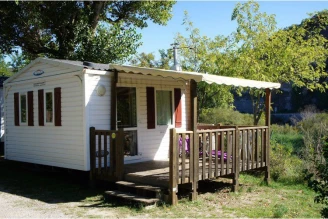 , Camping 4* à Sampzon (Ardèche) - Location Mobil Home pour 2 personnes - Photo N°1