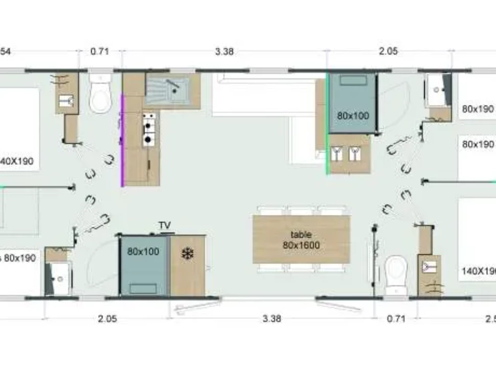 Camping Bois Soleil 4*, Camping 4* à Olonne sur Mer (Vendée) - Location Mobil Home pour 8 personnes - Photo N°11
